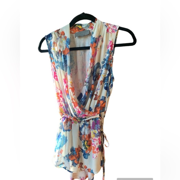 Sunday in Brooklyn Tops - Anthropologie Sunday in Brooklyn Edria Women’s Floral Wrap Top Y2K Fairy Small
